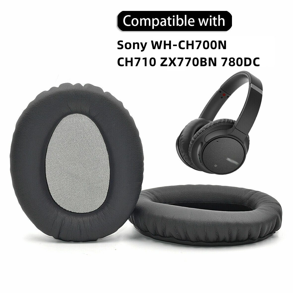 1 Pair Replacement Memory Foam Ear Pads Cushions for Sony WH-CH700N Headset