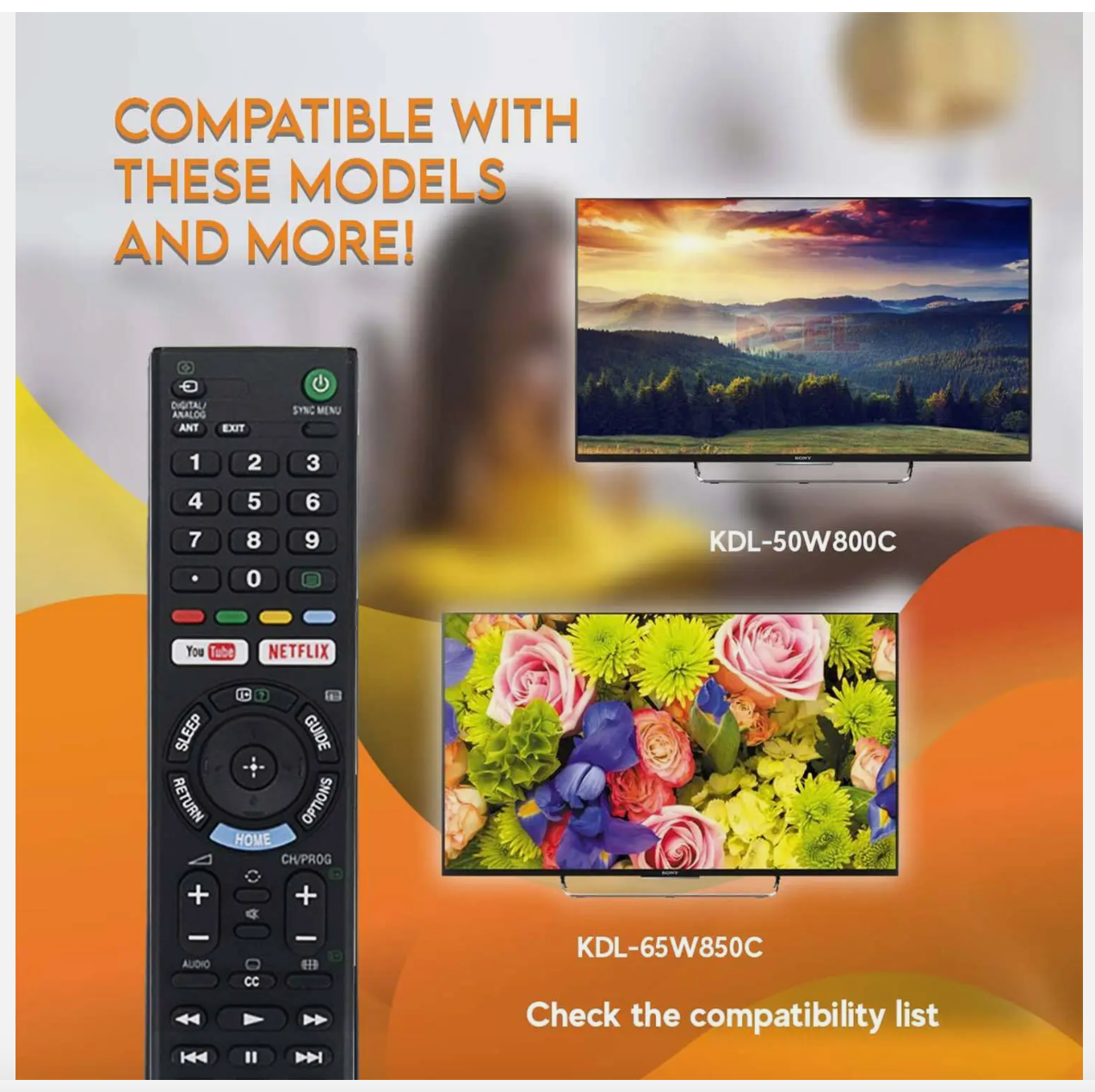 SONY REMOTE CONTROL For ALL SONY TV LCD LED NETFLIX Bravia 4k Ultra HD Smart