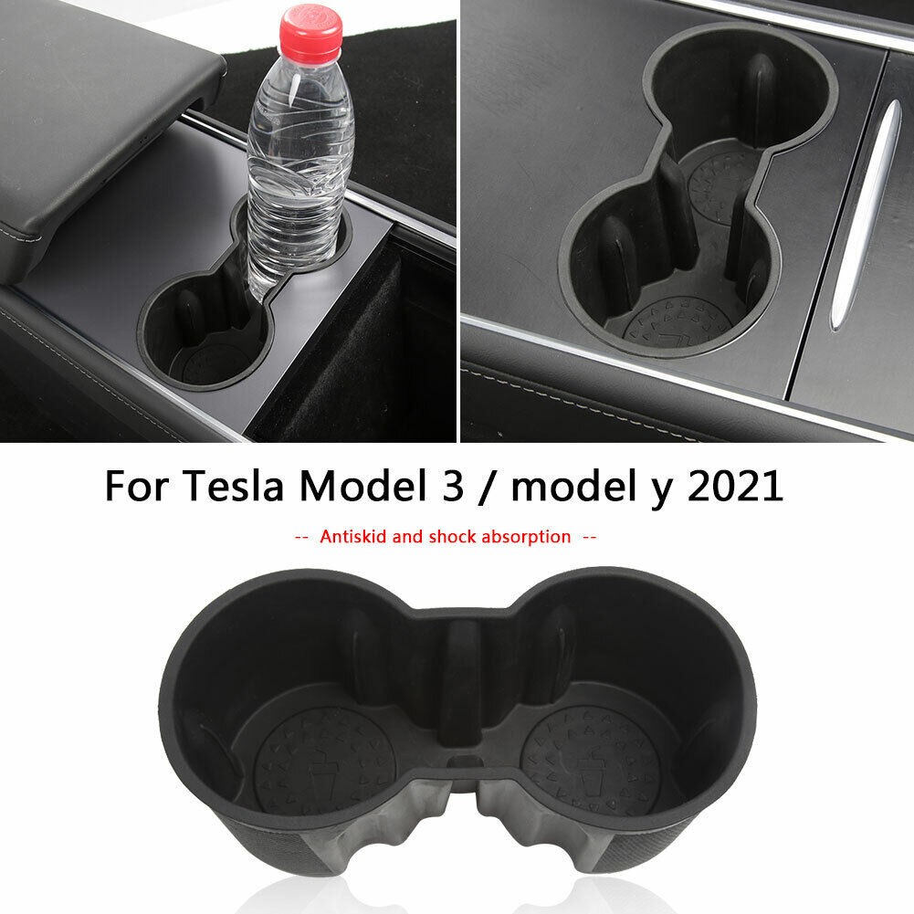 TPE Console Cup Holder Insert for Tesla Model 3 Model Y 2021 Accessories