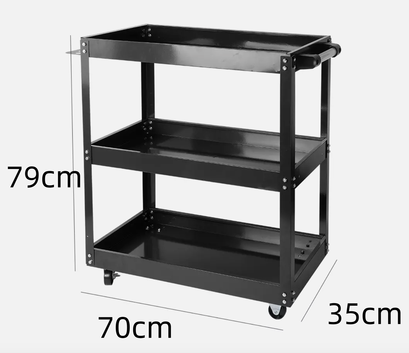 3-Tier Tool Cart Trolley Toolbox Workshop Garage Storage 200KG Organizer 360°