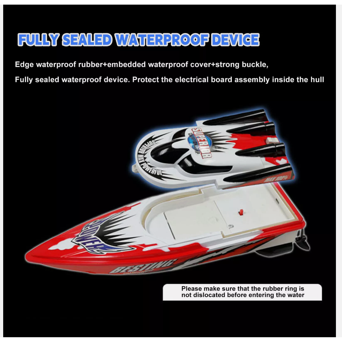 RC Boat Remote Control High Speed Boat Kids Outdoor Racing RC Ship Toy Gift 2.4G