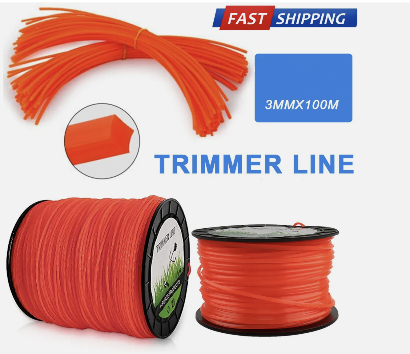 3mm Trimmer Line Cord Brushcutter String Whipper Snipper Cord Brush Cutt