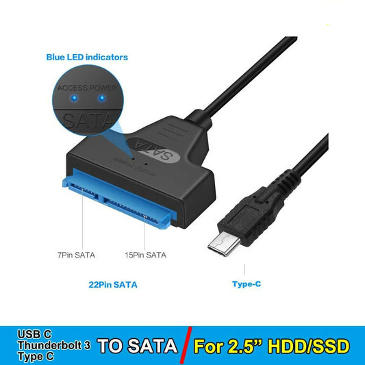 Type C USB C to SATA III Converter Adapter Cable for 2.5" Hard Drive HDD SSD