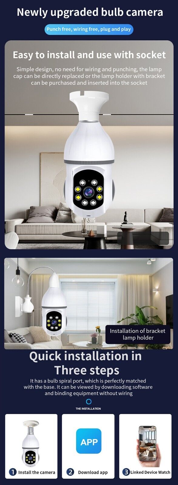 Full HD 1080P Wireless Wifi IP Camera intercom App Home Security Object Tracking