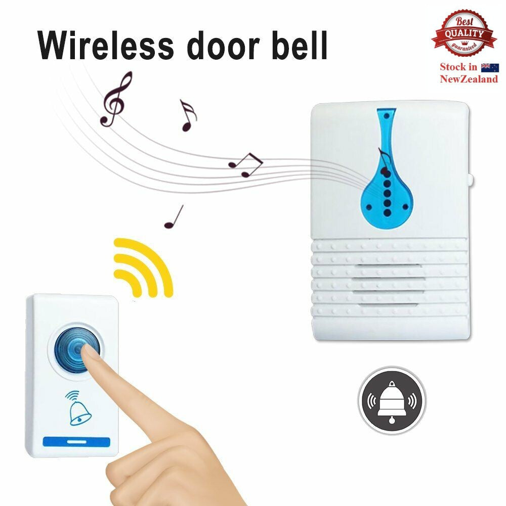 WIRELESS DOOR BELL DOORBELL DIGITAL CORDLESS PORTABLE 36 CHIME 100M RANGE DM