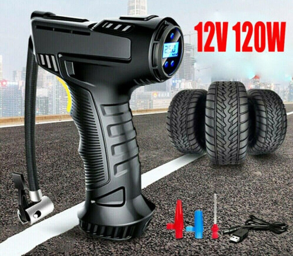 Wireless Car Compressor 120W Portable Digital Tire Inflator Car Automatic Tire