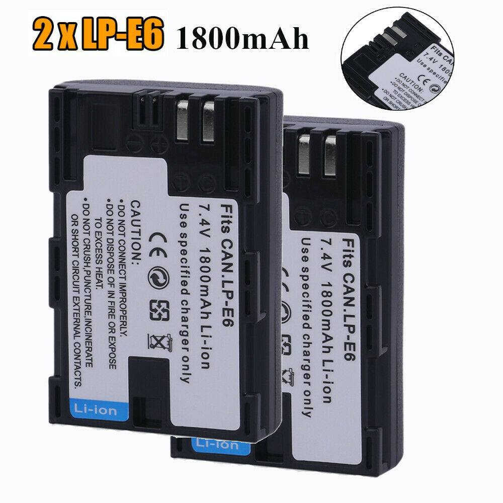For Camera Battery LP-E6 LP-E6N Battery replacement Pack of 2
